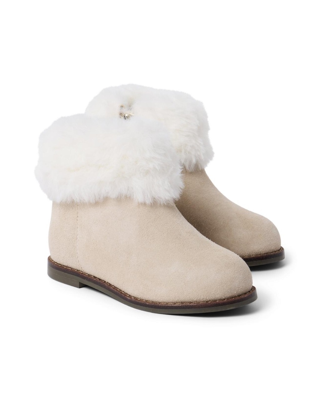 Janie and Jack Suede Kids Faux Fur Boots